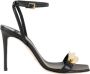 Elisabetta Franchi Zwarte Leren Stiletto Hak Sandalen Black Dames - Thumbnail 1