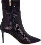 Elisabetta Franchi Zwarte Paillet Leren Enkellaarzen Brown Dames - Thumbnail 1