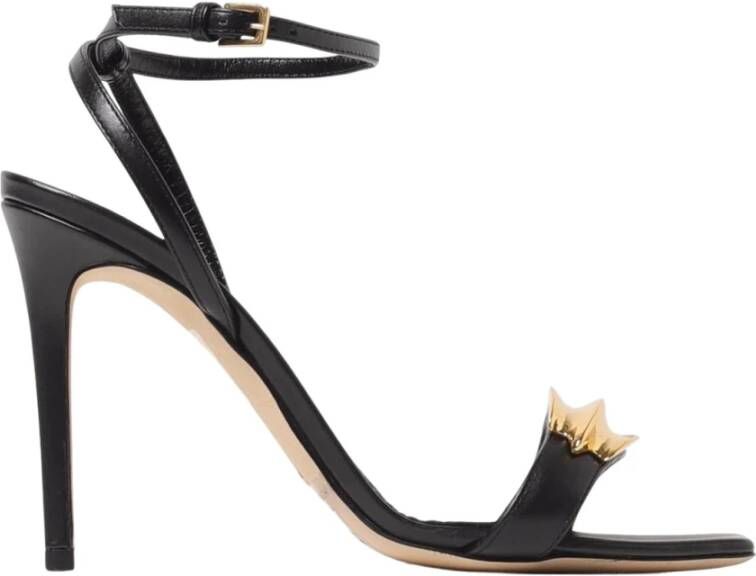 Elisabetta Franchi Zwarte sandalen met gouden accenten