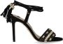 Elisabetta Franchi Zwarte sandalen met hak en kralen Zwart Dames - Thumbnail 1