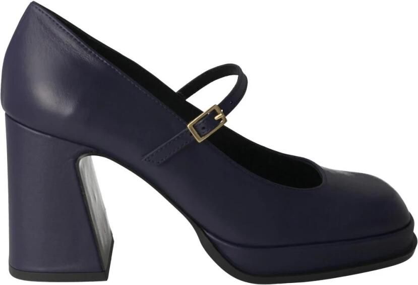 Elvio Zanon Blauwe leren damesschoen met verstelbare enkelband Blauw Dames - Foto 2