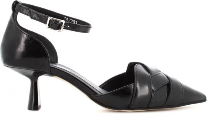 Elvio Zanon Leren Sleehak Pumps Black Dames