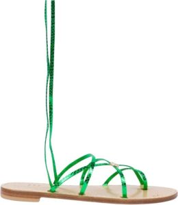 Emanuela Caruso Flat Sandals Groen Dames