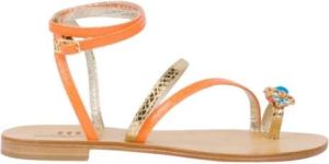 Emanuela Caruso Flat Sandals Oranje Dames
