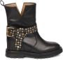 Emanuelle Vee Leren Studs Dames Enkellaars Black Dames - Thumbnail 1