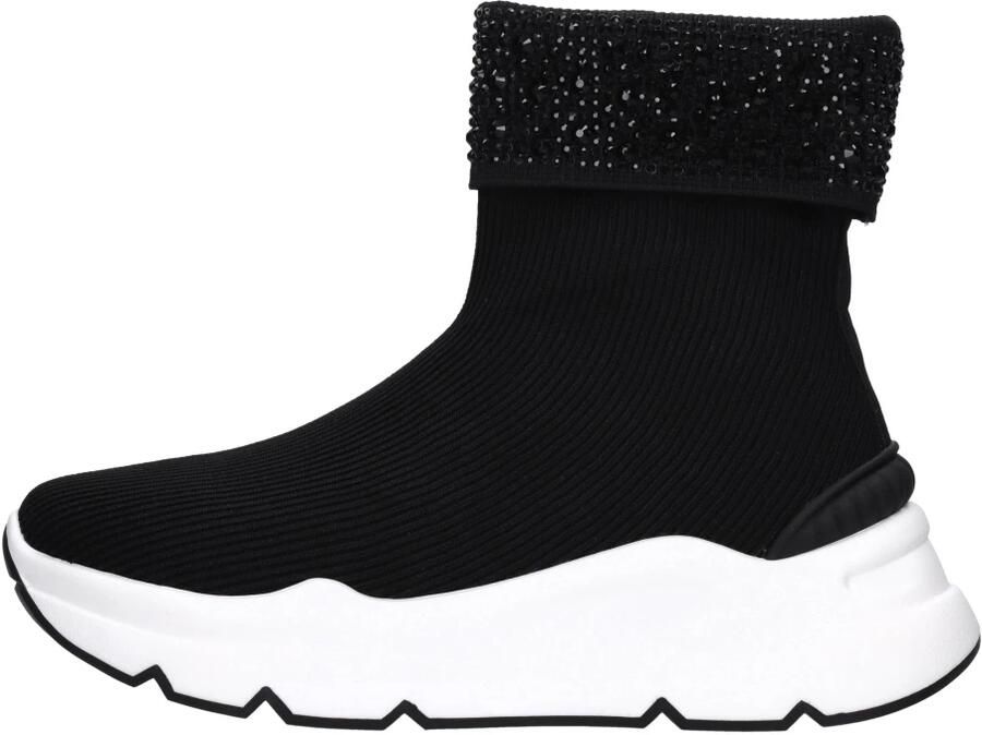 Emanuelle Vee Zwarte hardloopsneakers met strass