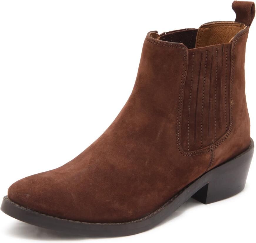 E uelle Vee Bruine Adel Enkellaarzen met 4 cm hak