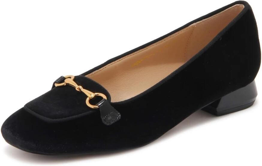 E uelle Vee Fluwelen Loafer Audrey Model Zwart
