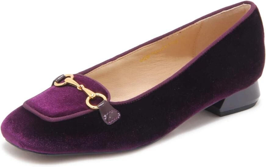 E uelle Vee Fluwelen Loafer Audrey Violet Mocassin - Foto 3