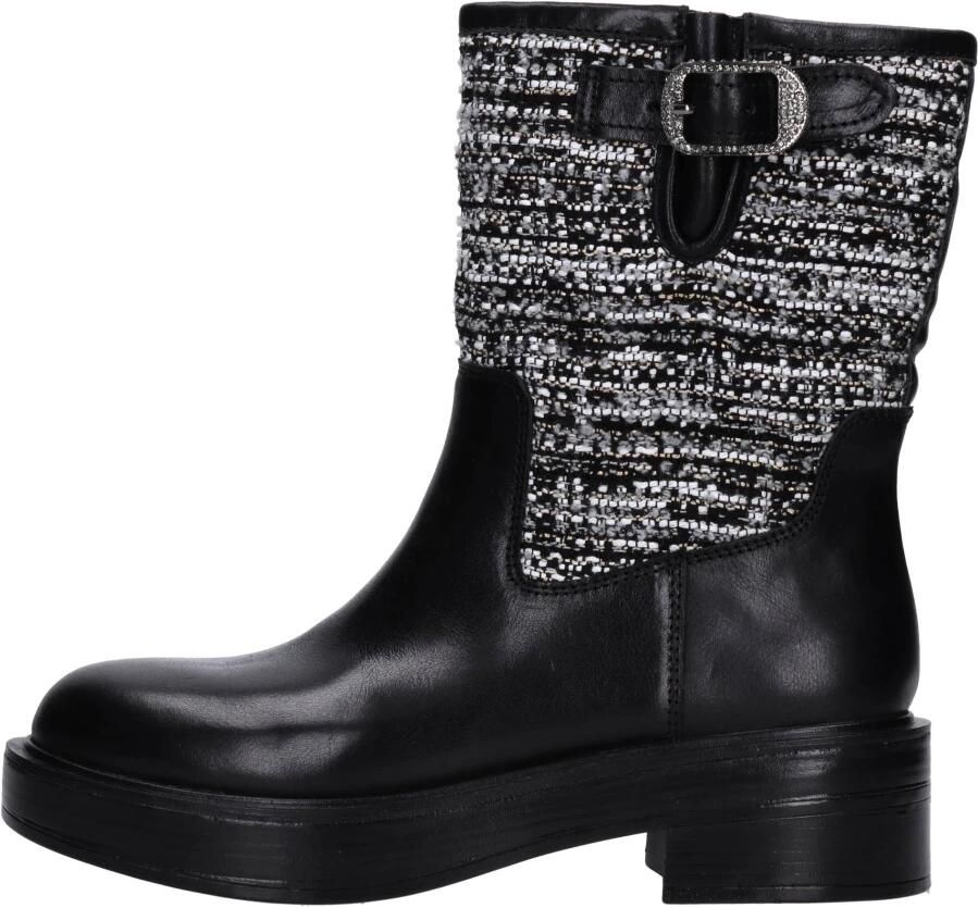 Emanuelle Vee Leren en Stoffen Enkelboots