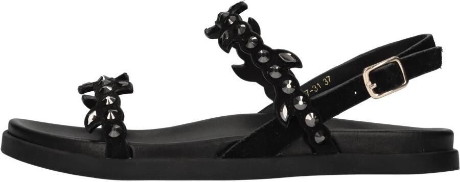 Emanuelle Vee Platte Suède Sandalen met Strass
