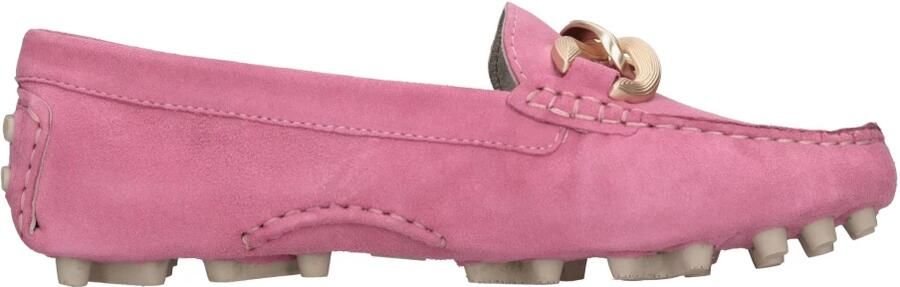 E uelle Vee Suède Loafers met Goudkleurige Applicaties