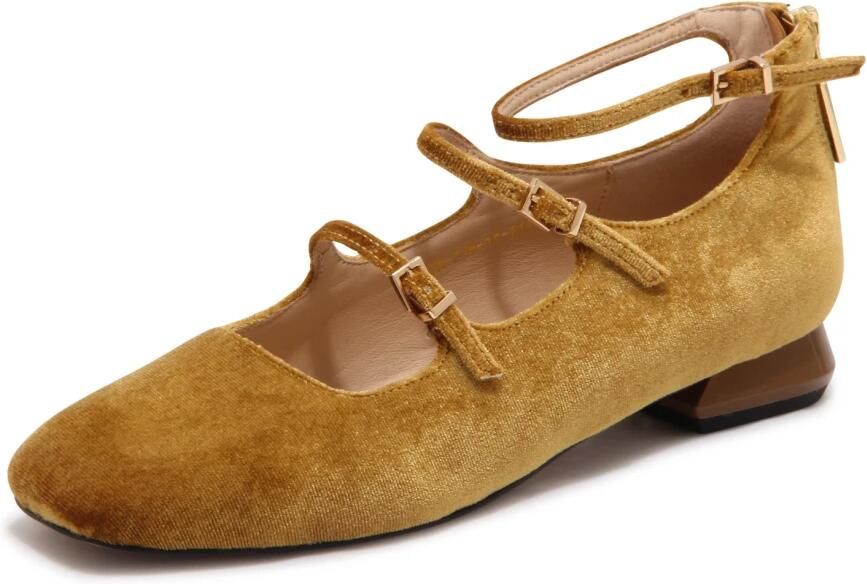 E uelle Vee Velvet Mary Jane Schoenen met 3 Banden