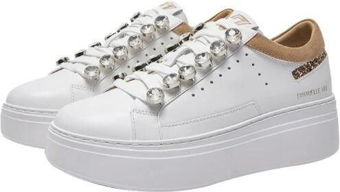 E uelle Vee Witte Glam Sneakers met Stenen en Pailletten - Foto 2