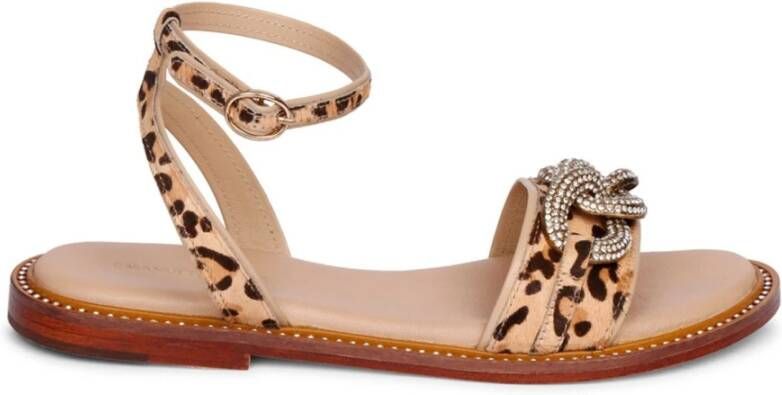 Emanuelle Vee Flat Sandals Bruin Dames