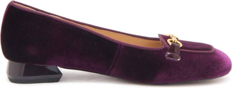 E uelle Vee Fluwelen Loafer Audrey Violet Mocassin