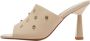 Emanuelle Vee Beige Leren Sandalen met Strass Details Beige Dames - Thumbnail 1