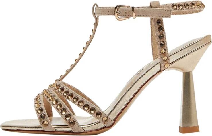 Emanuelle Vee Suède Sandalen met Elegante Hak Beige Dames