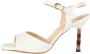 Emanuelle Vee Elegante Leren Sandalen met 90mm Bamboe Effect Hak White Dames - Thumbnail 1