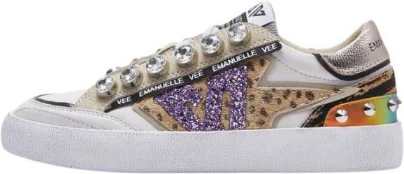 E uelle Vee Multi Animal Print Leren Sneakers