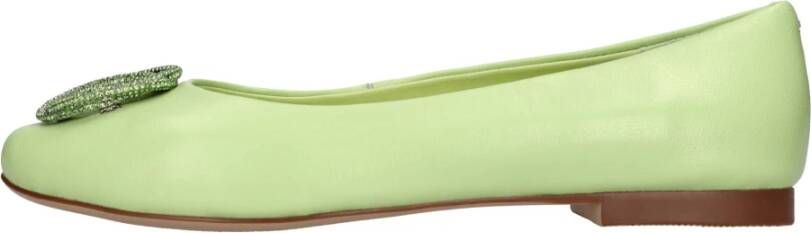 E uelle Vee Leren Ballerina`s met Juweeldetail