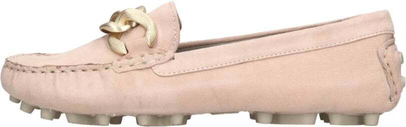 E uelle Vee Suède Loafers met Goudkleurige Applicaties