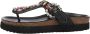 Emanuelle Vee Dames Rhinestone Flip Flops met Rubberen Zool Black Dames - Thumbnail 1