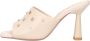 Emanuelle Vee Beige Leren Sandalen met Strass Details Beige Dames - Thumbnail 1