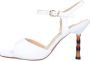 Emanuelle Vee Elegante Leren Sandalen met 90mm Bamboe Effect Hak White Dames - Thumbnail 1