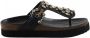 Emanuelle Vee Dames Rhinestone Flip Flops met Rubberen Zool Black Dames - Thumbnail 3