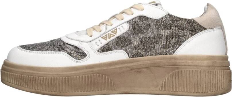 E uelle Vee Sneakers van leer en stof