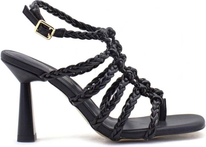 Emanuelle Vee Stijlvolle Zwarte Hoge Hak Sandalen Black Dames