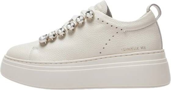 E uelle Vee Strass Lace-Up leren sneakers