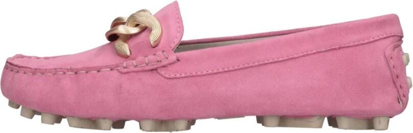 E uelle Vee Suède Loafers met Goudkleurige Applicaties