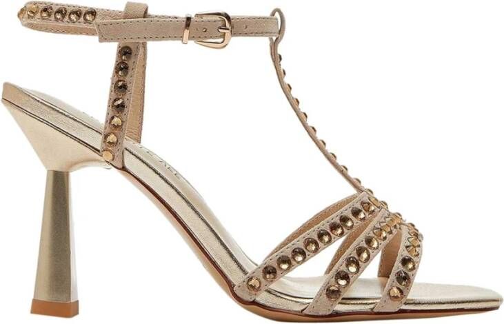 Emanuelle Vee Suède Sandalen met Elegante Hak Beige Dames