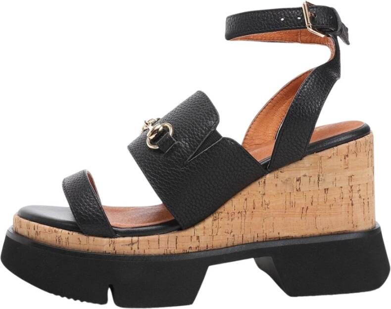 Emanuelle Vee Wig Sandalen met Rubberen Zool Black Dames