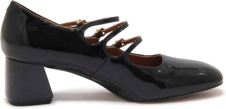 E uelle Vee Zwarte Lakleren Mary Jane Schoenen