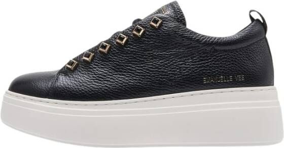 E uelle Vee Zwarte leren sneakers met strass details - Foto 2