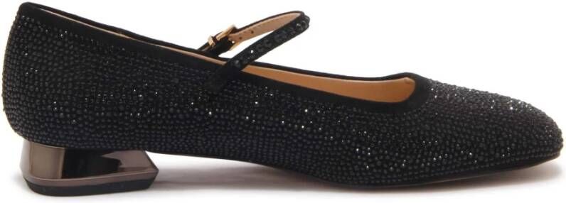 E uelle Vee Zwarte Mary Jane Ballerina Schoenen