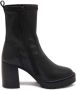E uelle Vee Zwarte Stretch Enkellaarzen 8cm Hak - Thumbnail 1