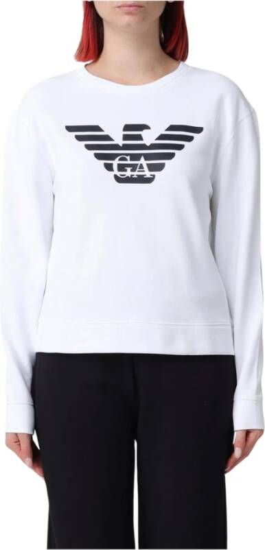 Emporio Ar i Adelaar Logo Sweatshirt Wit Katoen