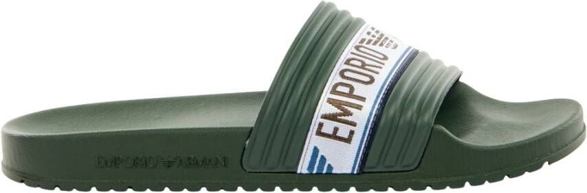 Emporio Armani Nastro Logo Slippers Green Heren - Foto 3
