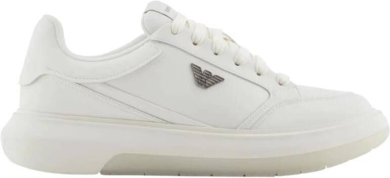 Emporio Ar i Beige platte schoenen met Saffiano-details