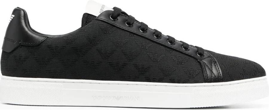 Emporio Armani Nylon Sneakers met Jacquard All-Over Eagle