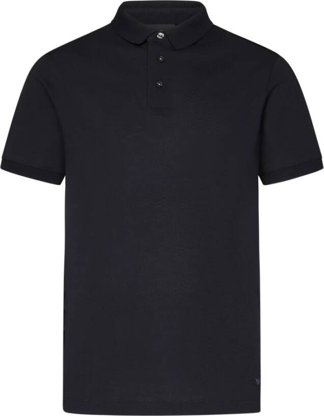 Emporio Ar i Blauw Jacquard Adelaar Geborduurd Poloshirt