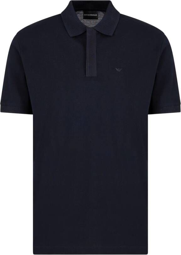 Emporio Ar i Blauw Poloshirt met Adelaar Borduurwerk