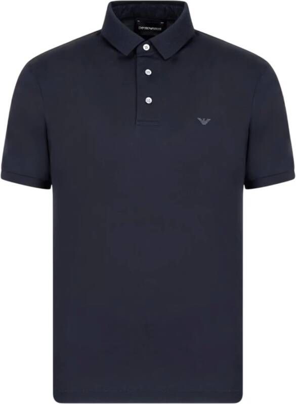 Emporio Ar i Blauw Poloshirt met Adelaar Borduurwerk