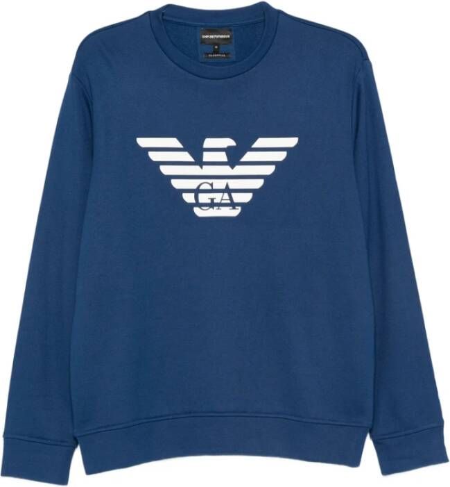 Emporio Ar i Blauwe Adelaar Logo Crew Neck Sweatshirt
