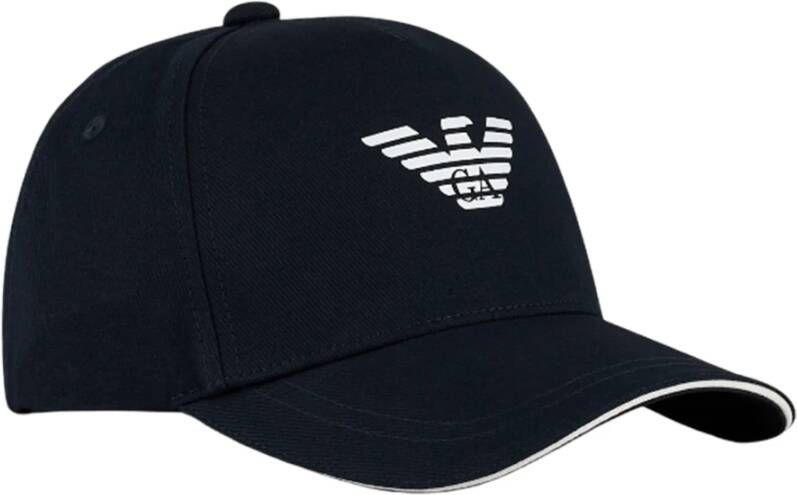 Emporio Ar i Blauwe Baseballpet met Iconische Adelaarsprint