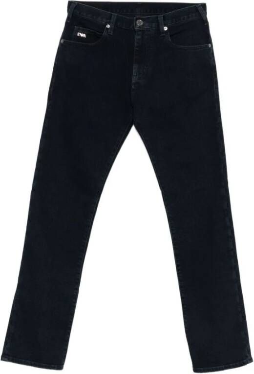 Emporio Ar i Blauwe Katoenen Jeans met Adelaar Logo
